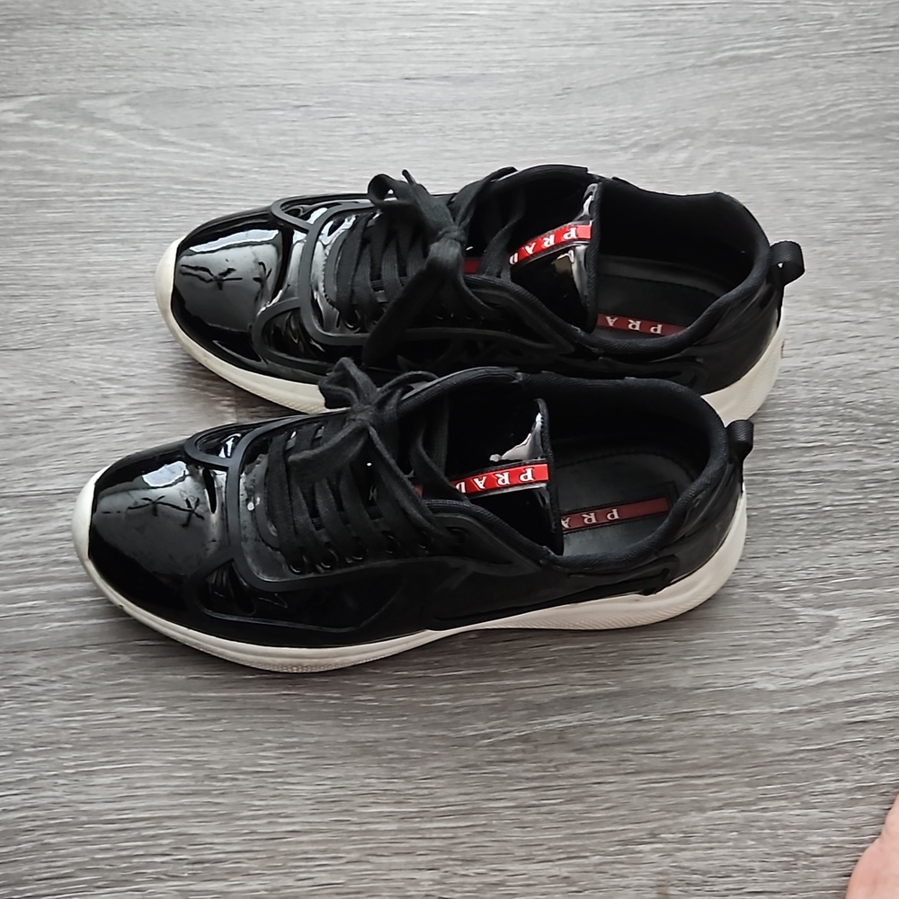 Prada patent leather sneakers